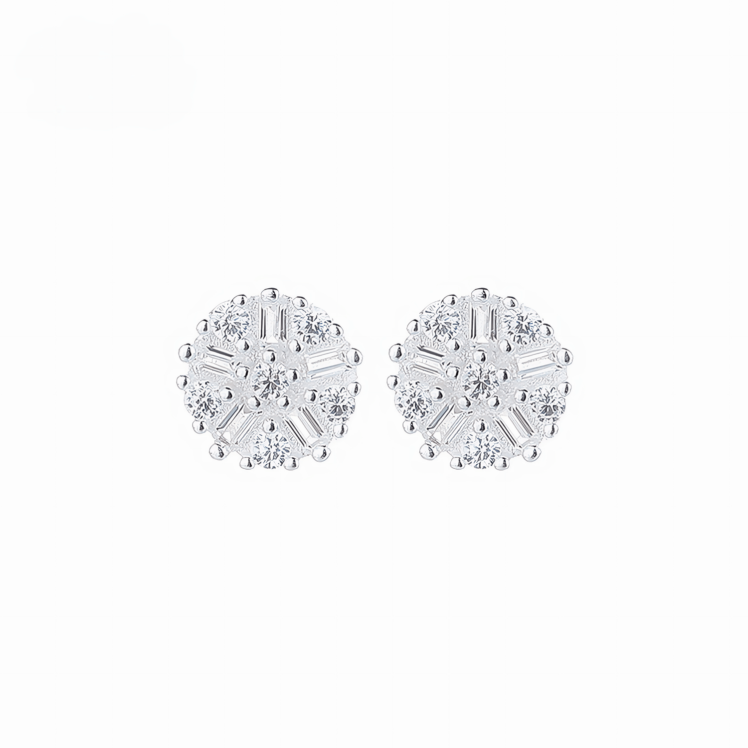 925 Sterling Silver Clear Round Stud Earrings | AAA Cubic Zirconia | Hypoallergenic Jewelry for Women - NAFALUXE