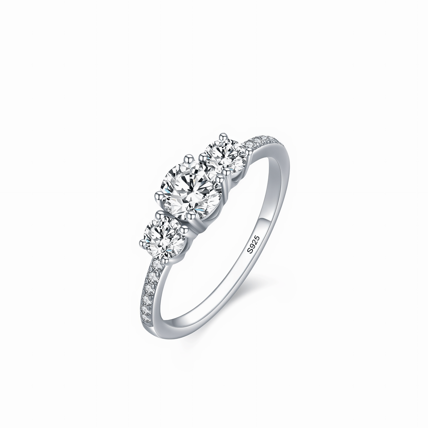 Eternal Bond Ring Sterling Silver with Three Zirconia Stones - NAFALUXE