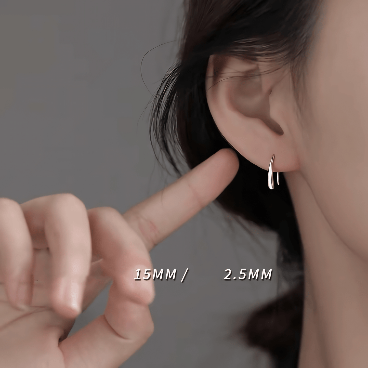 Minimalist Sterling Silver 925 Hook Earrings – Sleek Modern Curve Design - NAFALUXE