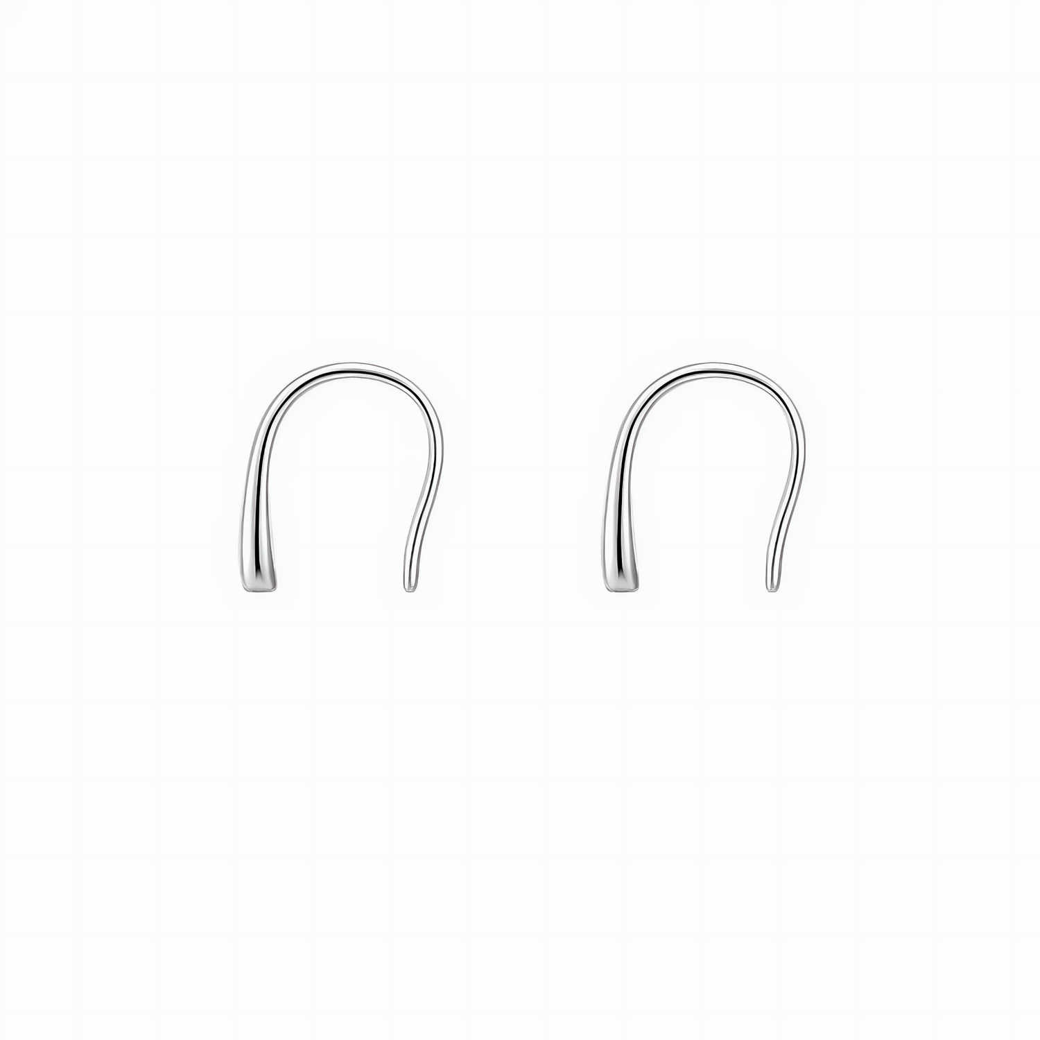 Minimalist Sterling Silver 925 Hook Earrings – Sleek Modern Curve Design - NAFALUXE