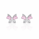 925 Silver Pink Butterfly Studs - NAFALUXE