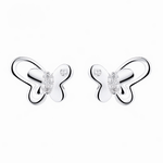 925 Sterling Silver Butterfly Stud Earrings with Sparkling AAA Cubic Zirconia - NAFALUXE