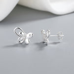 925 Sterling Silver Butterfly Stud Earrings with Sparkling AAA Cubic Zirconia - NAFALUXE