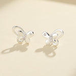 925 Sterling Silver Butterfly Stud Earrings with Sparkling AAA Cubic Zirconia - NAFALUXE