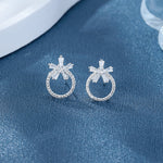 925 Sterling Silver Circle Drop Earrings with Starburst AAA Cubic Zirconia Design - NAFALUXE