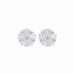 925 Sterling Silver Clear Round Stud Earrings | AAA Cubic Zirconia | Hypoallergenic Jewelry for Women - NAFALUXE