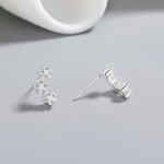 925 Sterling Silver Climber Earrings with Star - Shaped AAA Cubic Zirconia - NAFALUXE