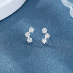 925 Sterling Silver Climber Earrings with Star - Shaped AAA Cubic Zirconia - NAFALUXE