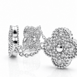 925 Sterling Silver Clover Bracelet with Zircon Stones - NAFALUXE