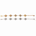 925 Sterling Silver Clover Bracelet with Zircon Stones - NAFALUXE