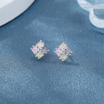 925 Sterling Silver Colorful Baguette Stud Earrings | Multicolor AAA Cubic Zirconia | Geometric Design - NAFALUXE