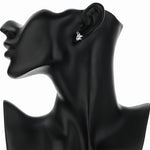 925 Sterling Silver Crown Swan Stud Earrings with Marquise - Cut Crystals - NAFALUXE