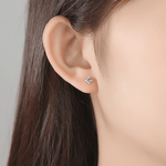925 Sterling Silver Floral Stud Earrings with Zircon Stones – Elegant Sparkling Design - NAFALUXE
