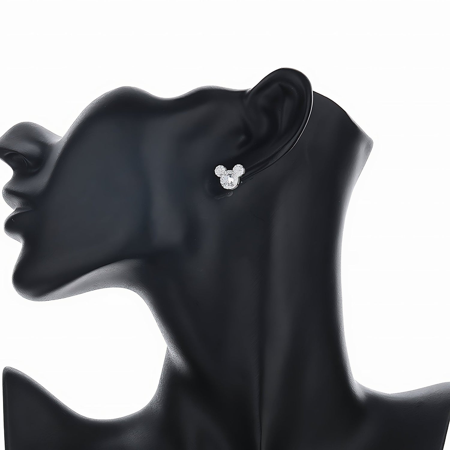 925 Sterling Silver Mouse Stud Earrings with Sparkling AAA Cubic Zirconia - NAFALUXE