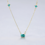925 Sterling Silver Necklace with Blue Formica Stone – Gold Plated - NAFALUXE