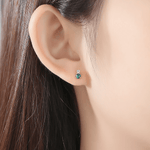 925 Sterling Silver Opal Stud Earrings with Cubic Zirconia – Gold & Rhodium Plated - NAFALUXE