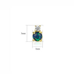 925 Sterling Silver Opal Stud Earrings with Cubic Zirconia – Gold & Rhodium Plated - NAFALUXE