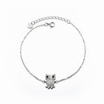 925 Sterling Silver Owl Bracelet with Zircon Stones – Rhodium Plated - NAFALUXE