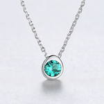 925 Sterling Silver Pendant Necklace with Colored Composite Stone – Gold & Rhodium Plated - NAFALUXE