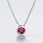 925 Sterling Silver Pendant Necklace with Colored Composite Stone – Gold & Rhodium Plated - NAFALUXE