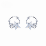 925 Sterling Silver Star and Moon Stud Earrings with Sparkling AAA Cubic Zirconia - NAFALUXE