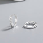 925 Sterling Silver Star Huggie Hoop Earrings with AAA Cubic Zirconia - NAFALUXE