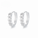 925 Sterling Silver Star Huggie Hoop Earrings with AAA Cubic Zirconia - NAFALUXE