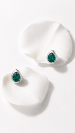 925 Sterling Silver Stud Earrings with Round Zircon Stone – Minimal Luxury Design - NAFALUXE