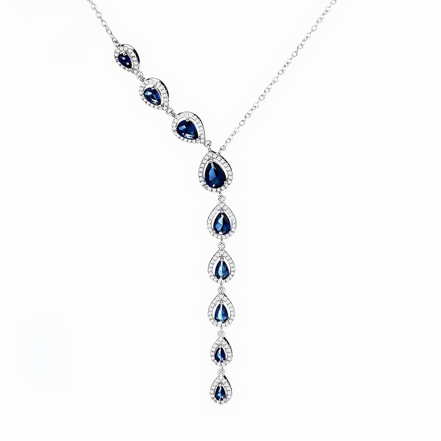 925 Sterling Silver Teardrop Dangle Necklace - NAFALUXE