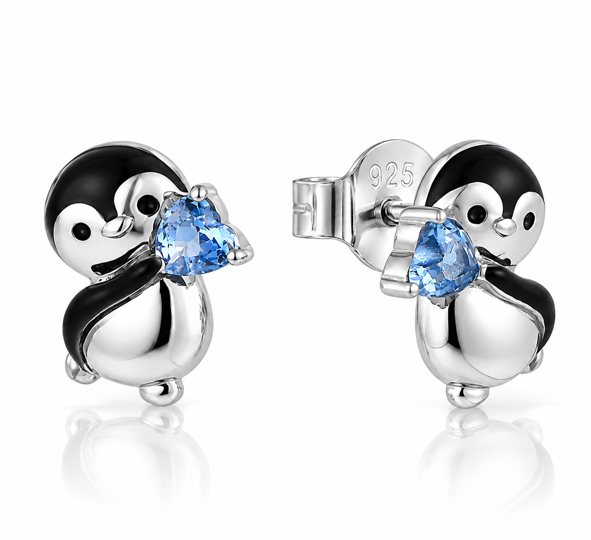 Penguin Heart Stud Earrings