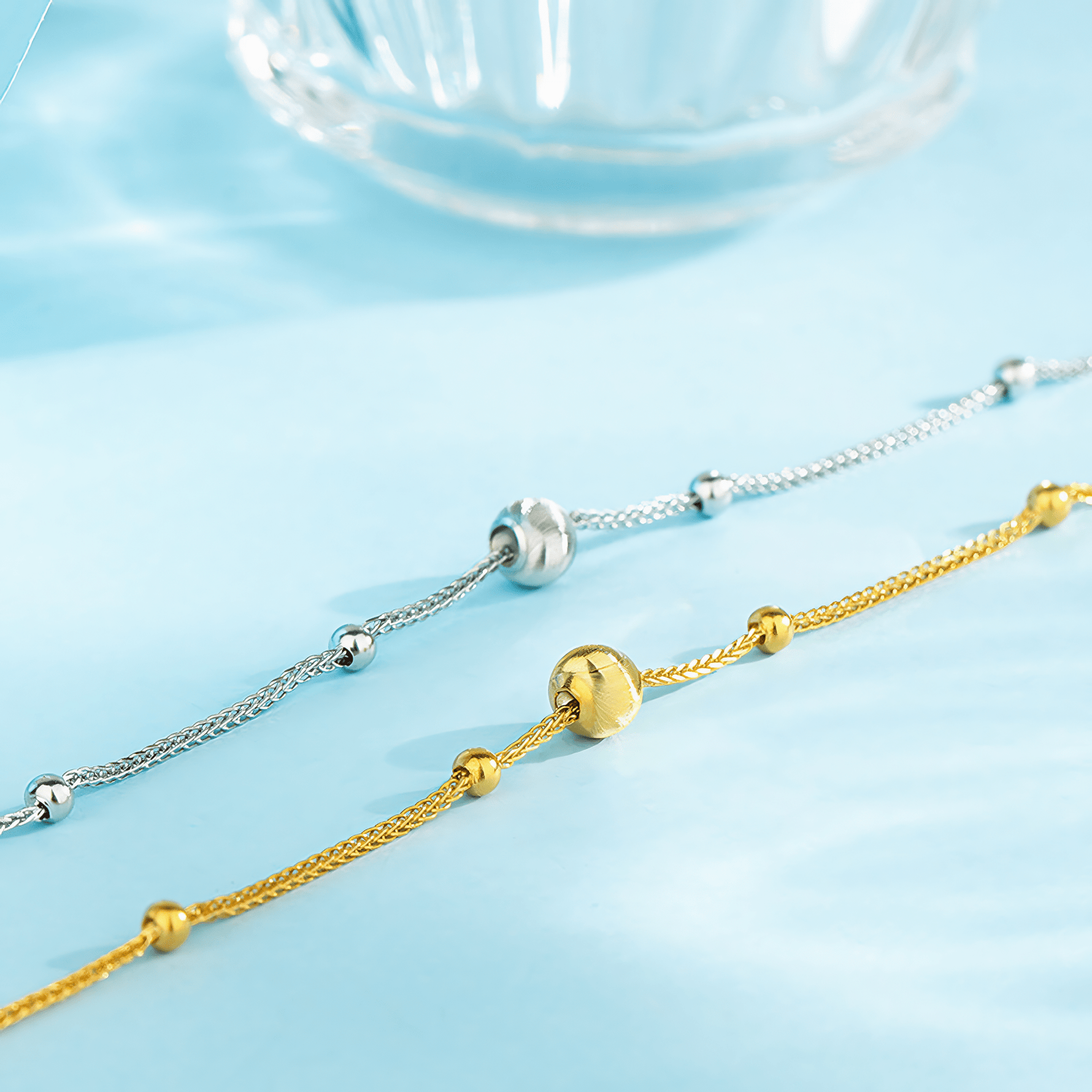 Adjustable Beaded Chain Bracelet - NAFALUXE