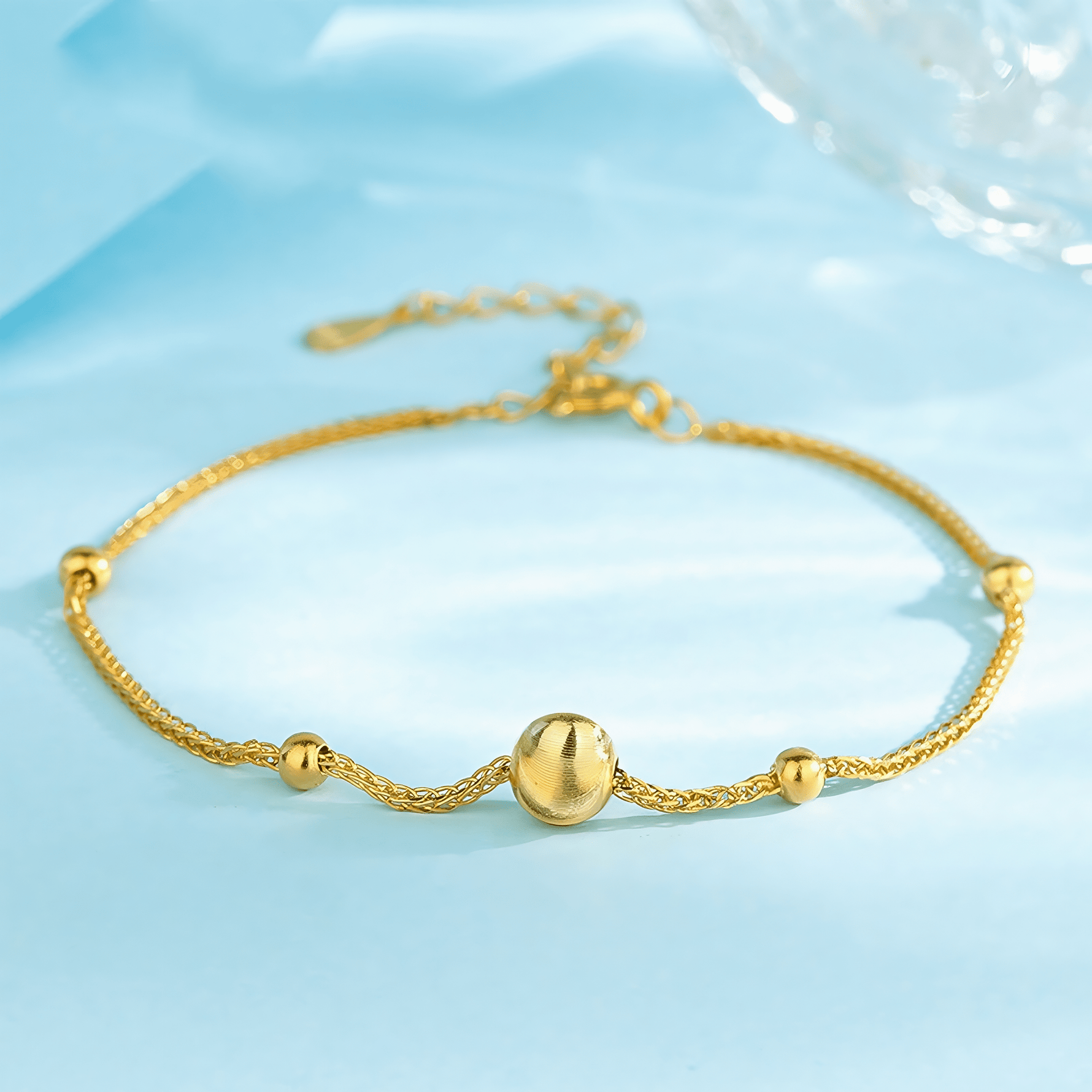 Adjustable Beaded Chain Bracelet - NAFALUXE