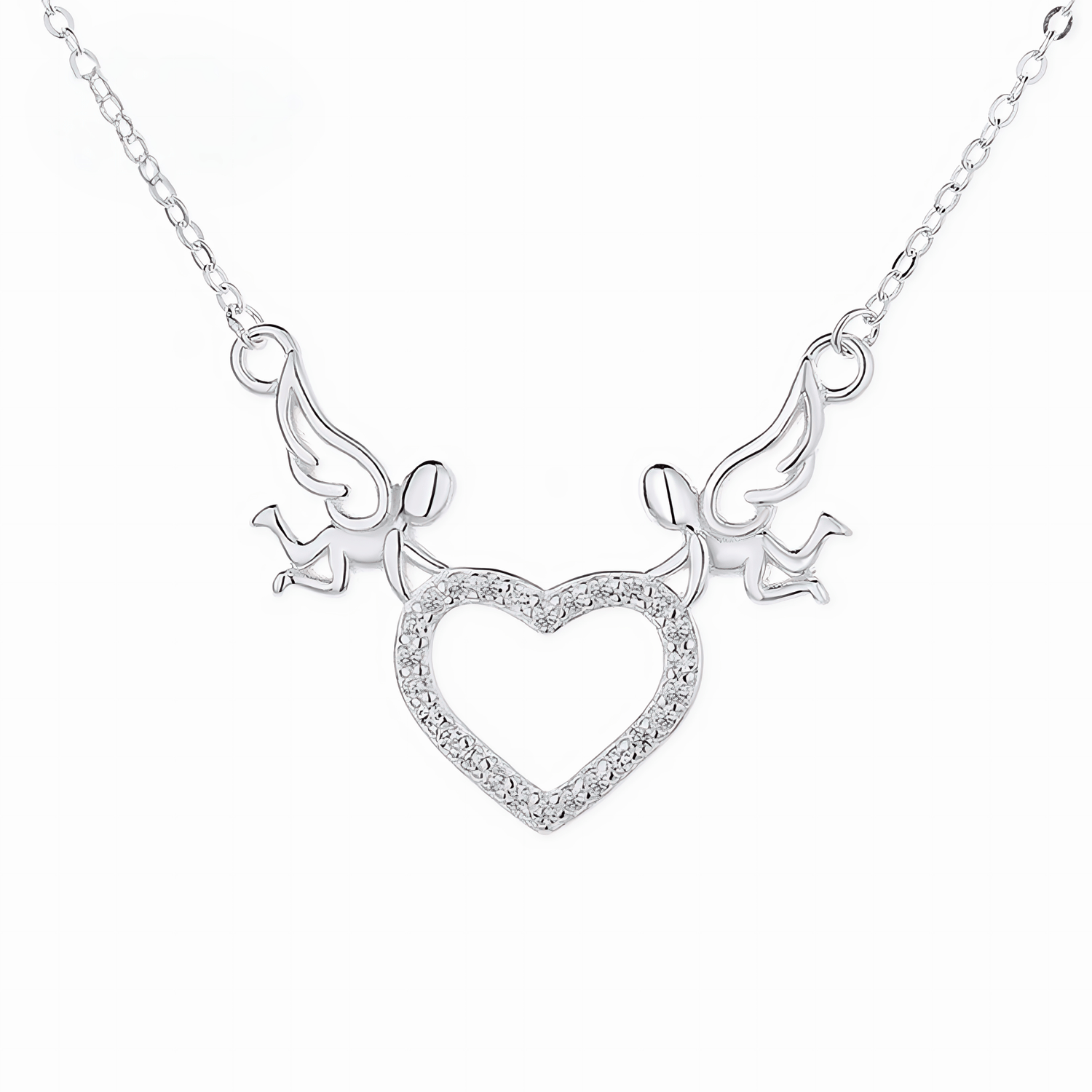 Angel Heart Necklace – 925 Silver - NAFALUXE