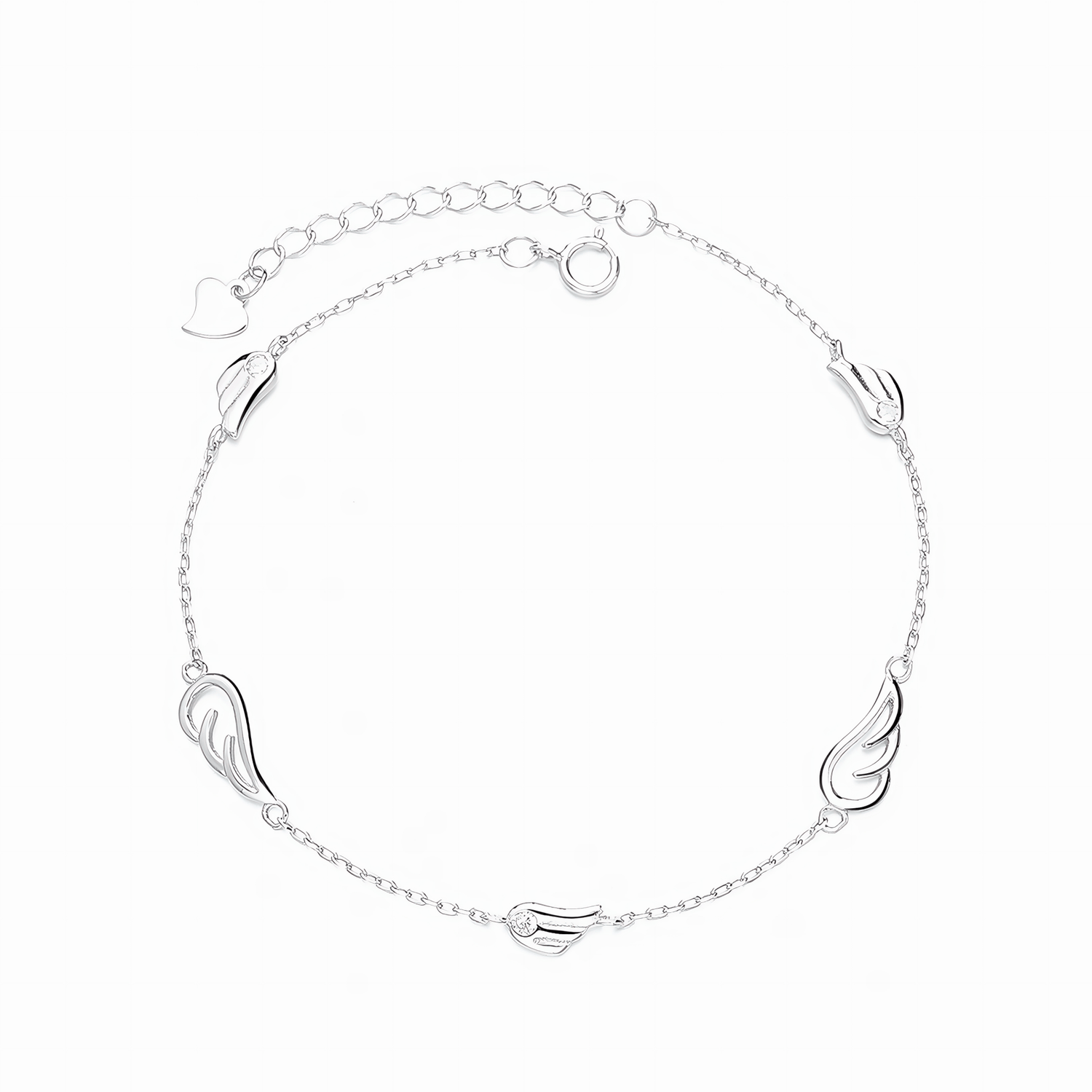Angel Wing Charm Bracelet Sterling Silver 925 - NAFALUXE