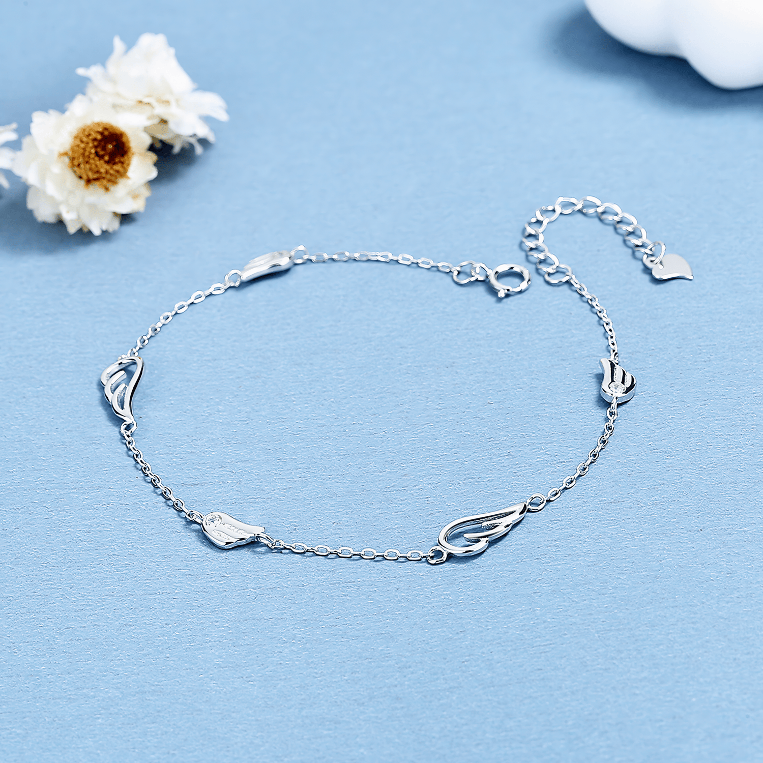 Angel Wing Charm Bracelet Sterling Silver 925 - NAFALUXE