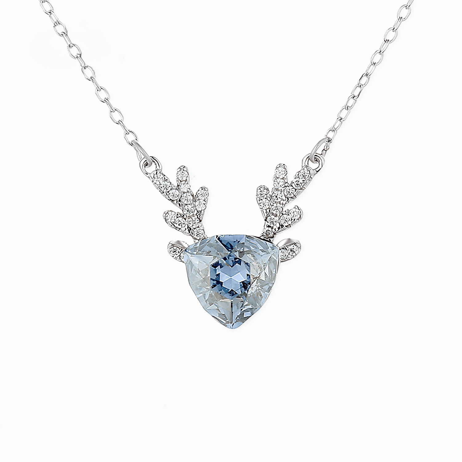Antler Blue Gem Necklace – 925 Silver - NAFALUXE