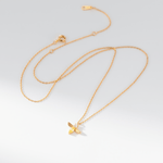 Bee Pendant Necklace in Gold - Plated Sterling Silver with Crystal Accent - NAFALUXE