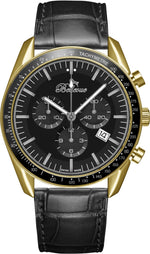 Bellevue Chronograph 43mm Gold & Black Men's Watch – Ronda Quartz - NAFALUXE