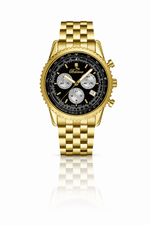 Bellevue Chronograph 43mm Gold Stainless Steel Watch – Ronda Quartz - NAFALUXE