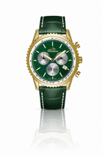 Bellevue Chronograph 43mm Green & Gold Men's Watch – Ronda Quartz - NAFALUXE
