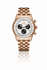 Bellevue Chronograph 43mm Rose Gold Stainless Steel Watch – Ronda Quartz - NAFALUXE