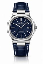 Bellevue Men’s Blue Watch 43mm – Ronda Quartz with Date | Blue PU Leather Strap - NAFALUXE