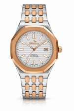 Bellevue Men’s Two-Tone Swiss Quartz Watch – Silver & Rose Gold | 41 mm - NAFALUXE