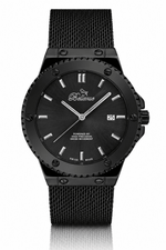 Bellevue Swiss Made Quartz Watch 43mm – Black Stainless Steel Mesh Band | Ronda Movement - NAFALUXE