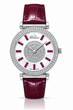 Bellevue Swiss Made Women’s Crystal Watch 38mm – Burgundy Leather Strap | Ronda Quartz - NAFALUXE