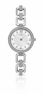 Bellevue Swiss Made Women’s Silver Watch 29mm – Crystal Bezel | Ronda Quartz - NAFALUXE