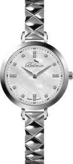 Bellevue Swiss Made Women’s Silver Watch 32mm – Elegant Crystal Dial | Ronda Quartz - NAFALUXE