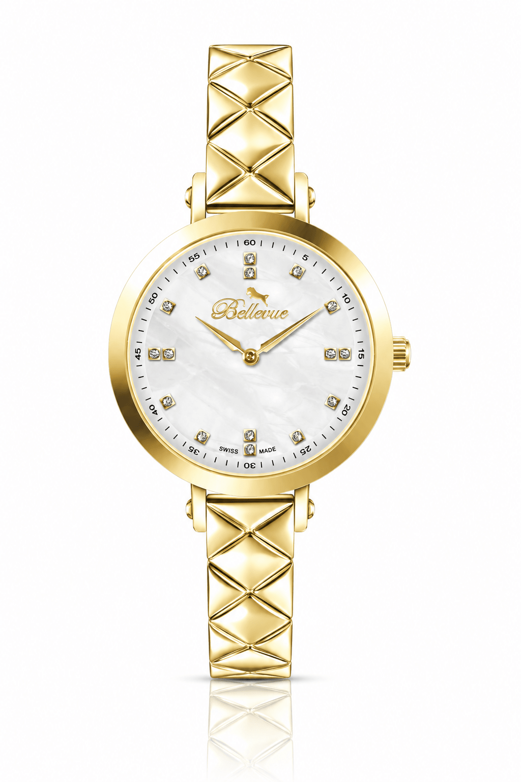 Bellevue Swiss Made Women’s Watch 32mm – Rose Gold & Silver | Ronda Quartz - NAFALUXE