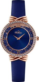 Bellevue Women’s Blue Crystal Watch – Rose Gold | 36mm - NAFALUXE