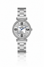 Bellevue Women’s Silver Crystal Watch 35mm – Ronda Quartz | Stainless Steel Bracelet - NAFALUXE